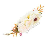 Mobestech Copricapo Floreale per la Sposa in Stoffa Bianca Pettine per Chioma Accessorio Elegante per Acconciature da Matrimonio e Vacanza Adatto a Spose Damigelle e Ragazze