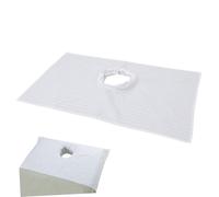 Mobestech Copriletto Spa con Foro per Viso Satinato Bianco, Telo Massaggio Professionale per Saloni Bellezza e Centri Benessere, Lenzuolo Comodo per Respirazione e Uso Termale