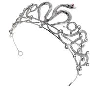 Mobestech Corona a Corona Serpente Egiziano da Sposa in Lega Strass Cerchietto Leggero per Matrimonio Festa di Compleanno e Costume Halloween Accessorio per Chioma da Donna e Ragazze