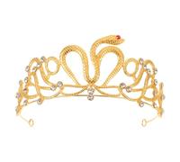 Mobestech Corona da Principessa a Serpente per Sposa Tiara da Matrimonio Strass Copricapo Leggero in Plastica e Lega per Feste Compleanni e Halloween Accessori Chioma Donna