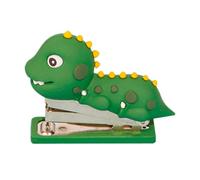 Mobestech Cucitrice Portatile a Forma di Dinosauro Verde in Silicone e Acciaio Inossidabile, Spillatrice Piccola e Decorativa per Ufficio e Uso Domestico