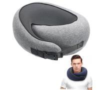 Mobestech Cuscino da Viaggio Cuscino per Il Collo Cuscini per Aereo Sagomati in Schiuma Portatile con Supporto A U Cuscino da Volo per Adulti con Cappuccio Lungo Poggiatesta
