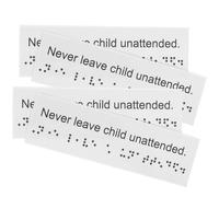 Mobestech Etichette Braille in Plastica 4 Pezzi Riutilizzabili e Portatili in Pvc per Aree Pubbliche e Scuole, Segnaletica per Non Vedenti