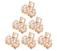 Mobestech Fermagli per Chioma Perle 6 Pezzi Mini Mollette ad Artiglio in Lega Piccole Clip Antiscivolo per Ragazze Uso Quotidiano e Acconciature Quotidiane