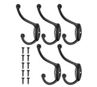 Mobestech Ganci di Ferro Robusti 5 Pezzi per Appendere Abbigliamento e Accessori in Bagno e Cucina senza Traccia