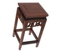 Mobestech Giade scolpiti e strani ornamenti in pietra espositore in legno Wood Pielen Stand Reser supporto per fioriera sgabello portavaso sgabello da fioriera di legno Marrone scuro