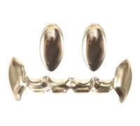 Mobestech Griglia Oro in Rame per Halloween e Cosplay, Accessorio Comodo e Lavorazione Fine, Stile Unico alla Moda per Costume da Vampiro