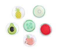 Mobestech Impacco Per Gli Occhi Rinfrescante a Gel Pvc 6 Pezzi Forma Frutta, Cuscinetti Freddi Per Occhi Affaticati, Maschera Caldo/freddo Per Relax e Cura Quotidiana