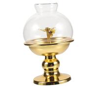Mobestech Lampada Olio Vintage con Coperchio Lampada Cherosene da Tavolo in Vetro per Decorazioni Casalinghe Matrimoni e Eventi Speciali Utilizzabile d Emergenza