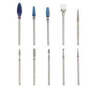 Mobestech Manicure drill bit 10 pezzi in metallo per unghie con set leggero e sostituibile per pedicure, ideale per uso domestico