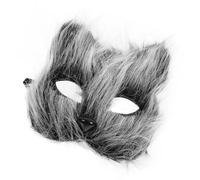 Mobestech Maschera Volpe Mezzo Viso in Pelliccia Artificiale Fluffy per Halloween e Carnevale Costume Volpe Donna per Trucco Ballo Mascherato Accessorio Cosplay Versatile e Confortevole