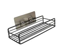 Mobestech Mensola da Parete Nero per Cucina e Portasapone e Shampoo Quadrato Scaffale da con Design Supporto e Resistente per Organizzazione Casa