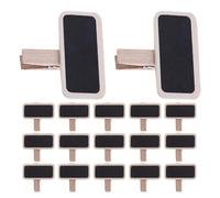 Mobestech Mini Lavagna Nera Rettangolare in Legno con Clip, Facile da Pulire, 100 Pezzi per Segnaposto, Etichette Alimentari e Decorazioni da Tavolo