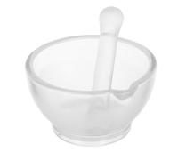 Mobestech Mortaio e Pestello in Vetro Trasparente Mini per Spezie e Medicina Trituratore Manuale per Laboratorio Scientifico e Cucina Frantumatore e Miscelatore Facile da Pulire