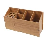 Mobestech Organizer per Strumenti da Parrucchiere in Legno Porta Forbici e Pettini da Tavolo Supporto Compatto per Taglio Capelli Custodia Salva Spazio per Attrezzi da Barbiere