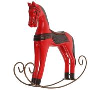 Mobestech Ornamento a Forma di Cavallo in Legno Dipinto, Decorazione Natalizia Nordica, Statuetta da Tavolo Stabile per Arredamento Casa e Scrivania, Piccolo Soprammobile Colorato