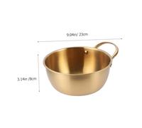 Mobestech Pentola Ramen in Acciaio Inossidabile Resistente al Calore Padella Coreana Antiaderente per Cucina Pentola Stockpot Monomanico Media Colore Oro