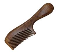 Mobestech Pettine per Chioma in Legno di Santal Marrone, Leggero e Sicuro Superficie Liscia, per Donna in Viaggio o Uso Esterno