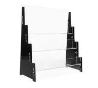 Mobestech scatola per riporre le carte da baseball supporto per carte in acrilico Porta della carta chiara supporto per volantini espositore per biglietti da visita porta depliant Nero
