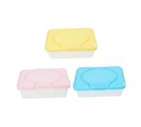 Mobestech Scatola Porta Salviette per Bambino Bambina 3 Unitá in Plastica Riutilizzabile e Portatile per Tavolo e Cassetti Design Semplice Colore Casuale