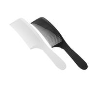 Mobestech Set 2 Pettini da Barbiere Piatti Curvi Pettine per Tagliare e Sfumare Chioma Uomo Pettini Resistenti Neri e Bianchi per Salone e Uso Domestico