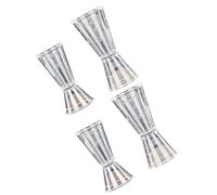 Mobestech Set 4 Pezzi Misurino a Doppia Testa in Plastica Trasparente Graduazioni, Misuratore di Vino da Oncia Professionale per Bar e Cocktail, Utensile Versatile per Preparazione Bevande