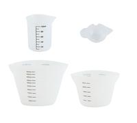 Mobestech Set 4 Tazze Dosatrici in Silicone per Cucina e Laboratorio, Misurini Graduati 10ml-500ml, Semitrasparenti, Resistenti e Facili da Pulire, per Resina, Vernice Vari