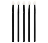 Mobestech Set 5 Pennelli per Ombretto in Silicone Tubo Nero e Testina Semitrasparente per Uso Quotidiano e Artisti del Make Up