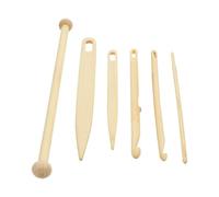 Mobestech Set 6 Pezzi Strumenti per Tessitura Arazzi, Ferri da Maglia in Legno e Uncinetti, Kit Accessori per Telaio Leggero e Portatile, Utensili per Lavoro a Maglia e Artigianato Creativo