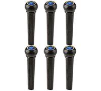 Mobestech Set 6 Piroli per Ponte Chitarra in Plastica Nera Pietra Occhio di Azzurra, Accessori Leggeri per Chitarra Acustica, Perno Fissaggio Corde, Ricambi per Musicisti e Impiego Esterno