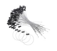 Mobestech Sigilli di Sicurezza per Spedizioni Cavo in Acciaio 1,8x300 Mm, Lucchetti Autobloccanti Numerati Neri, Set da 100 Pezzi per Guarnizione Cassone Camion e Fissaggio Container,