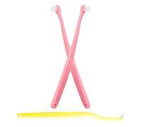 Mobestech Spazzolino da Denti per Cani e Gatti Piccolo Setole Morbide Arrotondate, Set 3 Pezzi per Igiene Orale Cuccioli e Animali Domestici, Manico Ergonomico per Pulizia Delicata