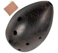 Mobestech Strumento Musicale Xun a 8 Fori in Ceramica Nera a Forma di Goccia Portatile e Leggero per Principianti e Studenti per Esercizi All’Aperto e come Regalo di Compleanno