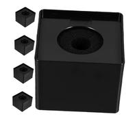 Mobestech Supporto per Microfono Quadrato in Abs Nero, Struttura Stabile e Portatile, Set da 5 Pezzi per Interviste e Trasmissioni All'aperto Design Professionale