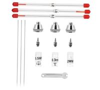 Mobestech Ugelli e Aghi di Ricambio per Aerografo Parti Sostitutive Resistenti per Spruzzatore Accessori Airbrush per Nail Art e Modellismo Compatibili con Aerografi Standard