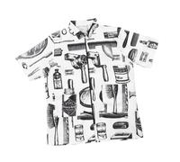 Mobestech Uniforme da Parrucchiere Manica Corta con Tasca Grembiule Lavoro Stile Smock Abbigliamento Professionale per Estetisti e Centri Benessere Comodo e Resistente Bianco