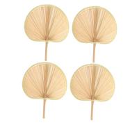 Mobestech Ventilatore a Mano in Rattan Naturale Palma Parete Foglie Tessere Ventilatore da Mano Ventilatore Portatile ventaglio di Tifa Vecchio Stile Ventilatore a Pale Cinese di Legno Beige
