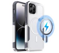 MOBESV Cover Magnetica per iPhone 14 PRO 6,1 Pollici, Custodia Compatibile con MagSafe, Cover Antiscivolo Opaca e Satinata, Bianco