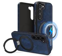 MOBESV Custodia in Pelle con Supporto per Samsung Galaxy S23 Plus 6,6 Pollici, Cover Magnetica Compatibile con MagSafe/Caricatore Wireless, Custodia Sottile Classica ed Elegante, Blu Reale