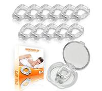 Mobi Lock Confezione da 12 clip magnetiche anti-russamento - Clip nasali in silicone - Soluzione riutilizzabile contro il russamento per chi russa nasale - Goditi una notte di sonno più tranquilla