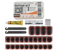 Mobi Lock Kit di Riparazione Camera d'Aria per Bicicletta - con Fluido Vulcanizzante, Toppe, Raspa Metallica, Leve - per Tutti i Tipi di Biciclette, BMX, Monopattini Elettrici