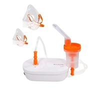 Mobiclinic®, Aerosol Portatile, Adulti e Bambini, Boccaglio e 2 Maschere, Velocità Massima 0,2 ml/min, Silenzioso, Volume 3,9 ml, Portatile, Asma, Allergie, Nebumobi2