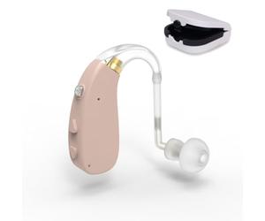Mobiclinic®, Amplificatore acustico, Ear plus 1, Ricaricabile, 5 livelli di volume, Per entrambe le orecchie, 3 modalità riduzione, Leggero e portatile, Include tappi ricariche