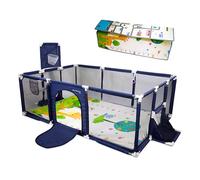 Mobiclinic®, Box Bambini, Tappeto da Gioco Reversibile, Pieghevole, 128x233 cm, Rete da Calcio e Canestro, 4 Impugnature, Rete Traspirante, Borsa per il Trasporto, Kidland