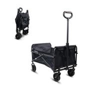 Mobiclinic®, Carrello da trasporto pieghevole, Per la spiaggia e il giardino, Duna basic, Manico regolabile, Ruote fuoristrada 360º, Supporta 80 kg, 71x47x50cm, Impermeabile, Acciaio, Pvc, Nero