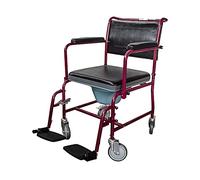 Mobiclinic, Carrozzina da toilette, Ancla, Marchio europeo, Per anziani e/o disabili, Ce, Uso domestico, Braccioli, Sedile confortevole, Pedane antiscivolo, Colore bordeaux