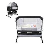 Mobiclinic®, Culla 3 in 1, Night, Co-sleeping, Altezza Regolabile, Materasso, Zanzariera, Ruote a 360°, Cinghie, Cestello Portaoggetti, Fino a 20 kg, Nero