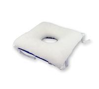 Mobiclinic®, Cuscino antidecubito, 40x38 cm, Marca europea, Quadrato, Con foro, Per sedia, Divano, A rotelle, Prevenzione delle ulcere da pressione, Emorroidi, Colore bianco