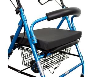 Mobiclinic, Cuscino antidecubito per deambulatore, Marchio europeo, In memory-foam girello, Chiusura con 4 cinghie velcro, Rivestimento pu, Lavabile, 45 x 33 cm, Colore nero