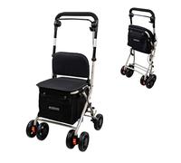 Mobiclinic®, Deambulatore pieghevole per anziani, Carrello spesa, 21 l, Modello coliseo, Marchio europeo, Con borsa della e freni, Sedile imbottito, Monoleva, Acciaio